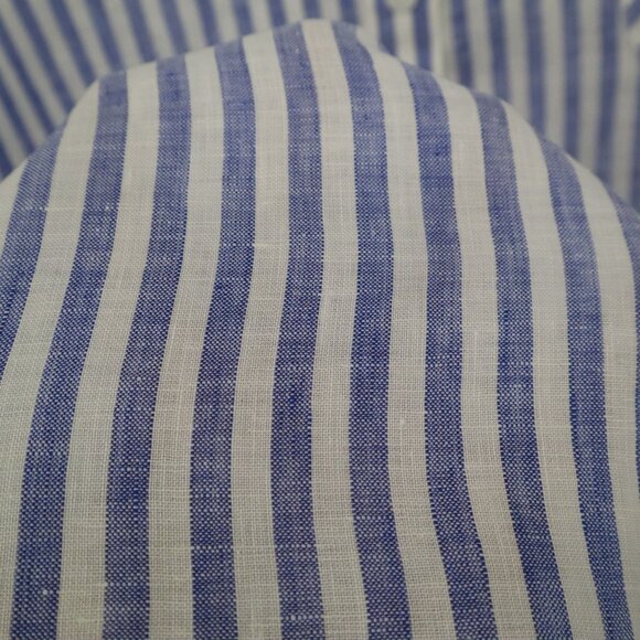 Chico's No-Iron Linen Shirt Womens XXL Blue Preppy Nautical Coastal Classic - Picture 10 of 16